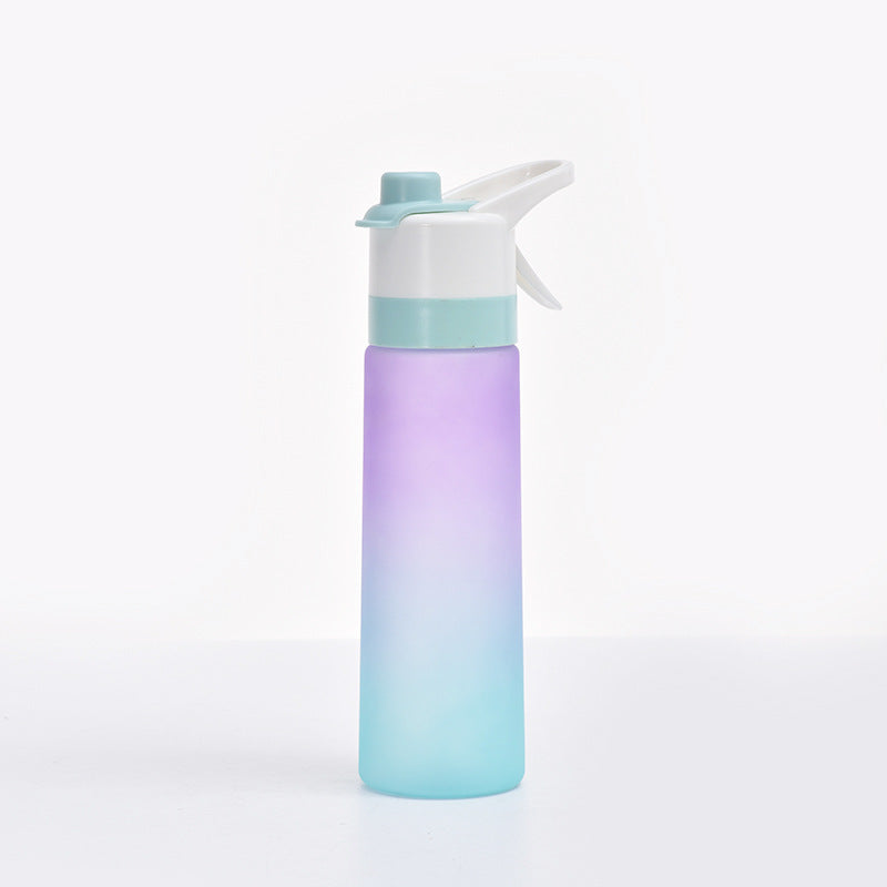 White spray water bottle with handle strap, large capacity, leakproof lid, ideal for girls outdoor sports and fitness use