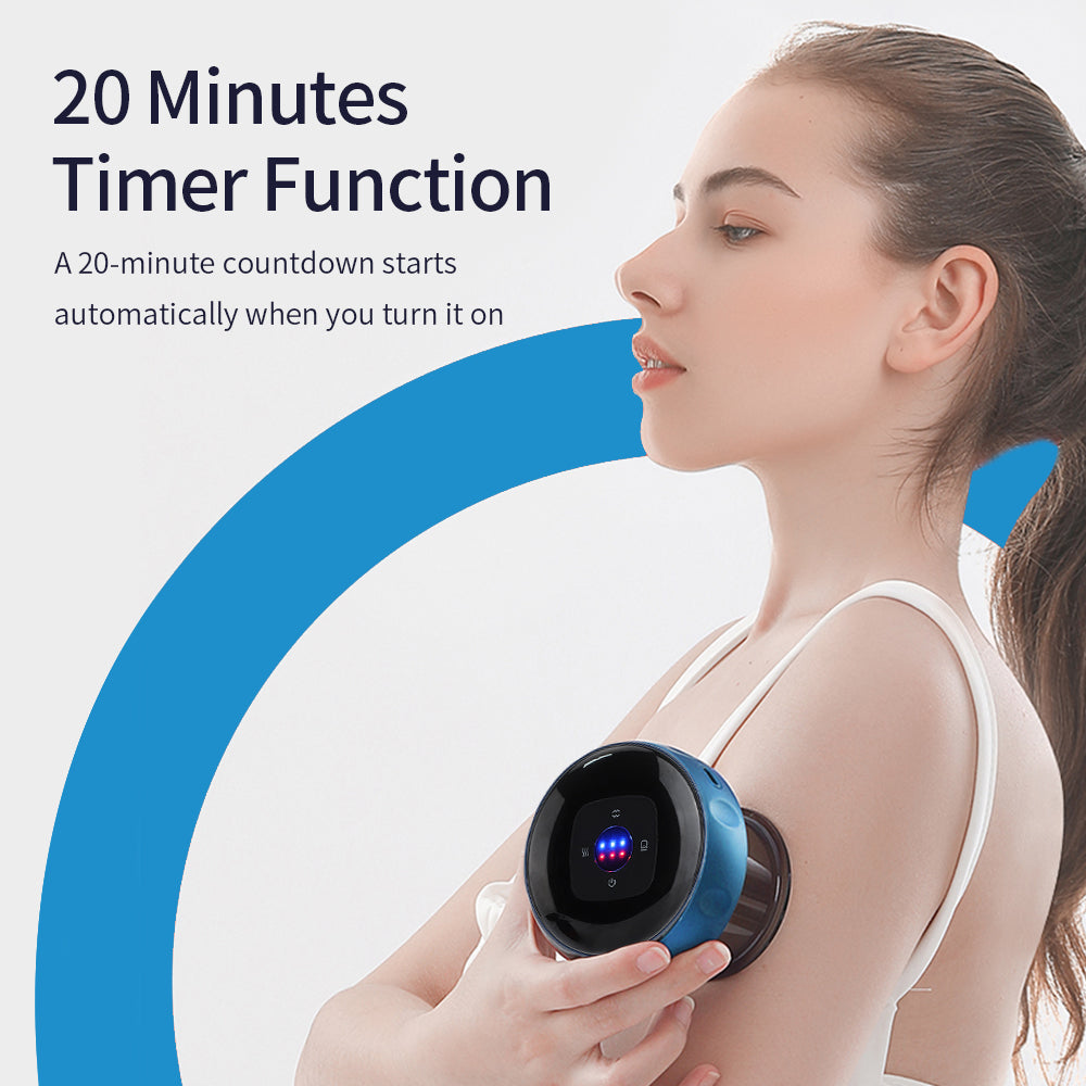 Electric vacuum cupping and massage body cup device with LED display and USB charging for slimming therapy