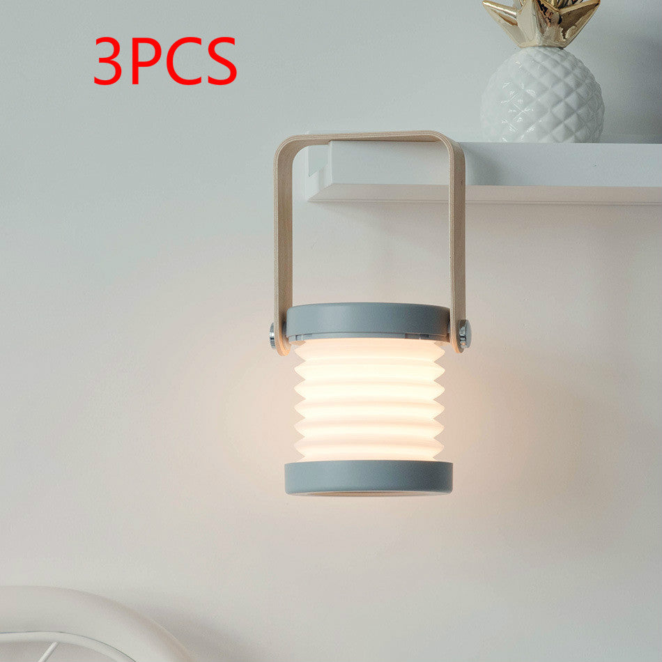 Foldable touch dimmable LED night light with USB rechargeable lantern lamp for home decor