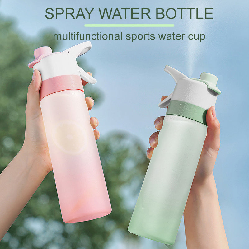 Colorful large capacity spray water bottle for girls with handle strap and leakproof lid for outdoor sport and fitness use