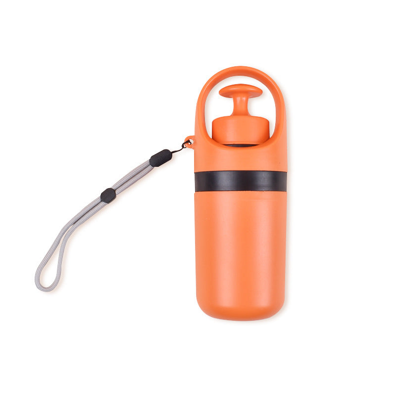 Portable lightweight blue dog pooper scooper with built-in poop bag dispenser and eight-claw shovel for easy pet waste pickup