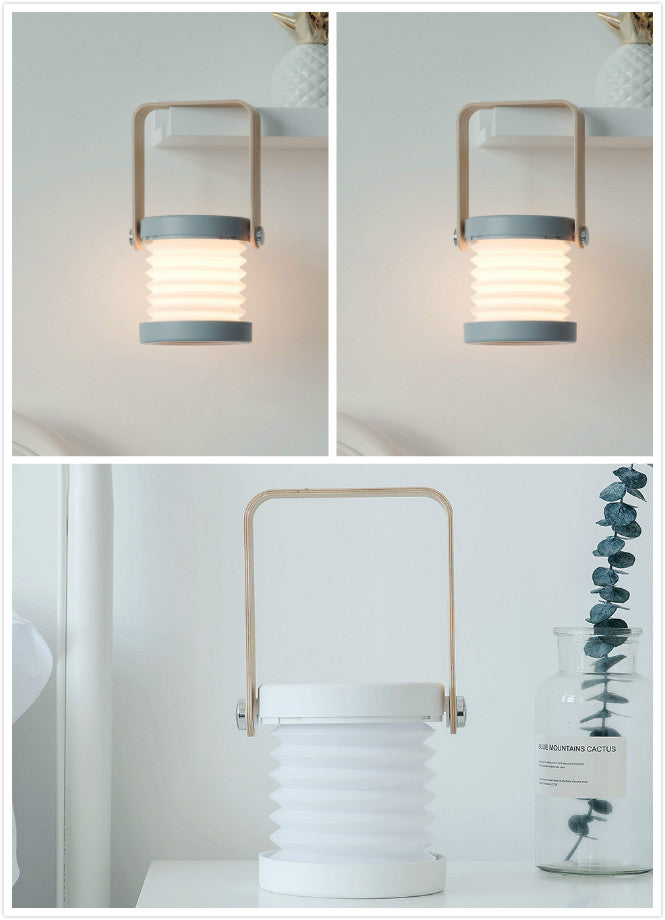 Foldable touch dimmable LED night light portable lantern lamp USB rechargeable for home decor