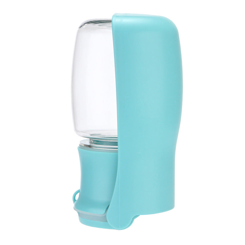 Foldable dog portable water bottle pet water dispenser in blue and pink colors
