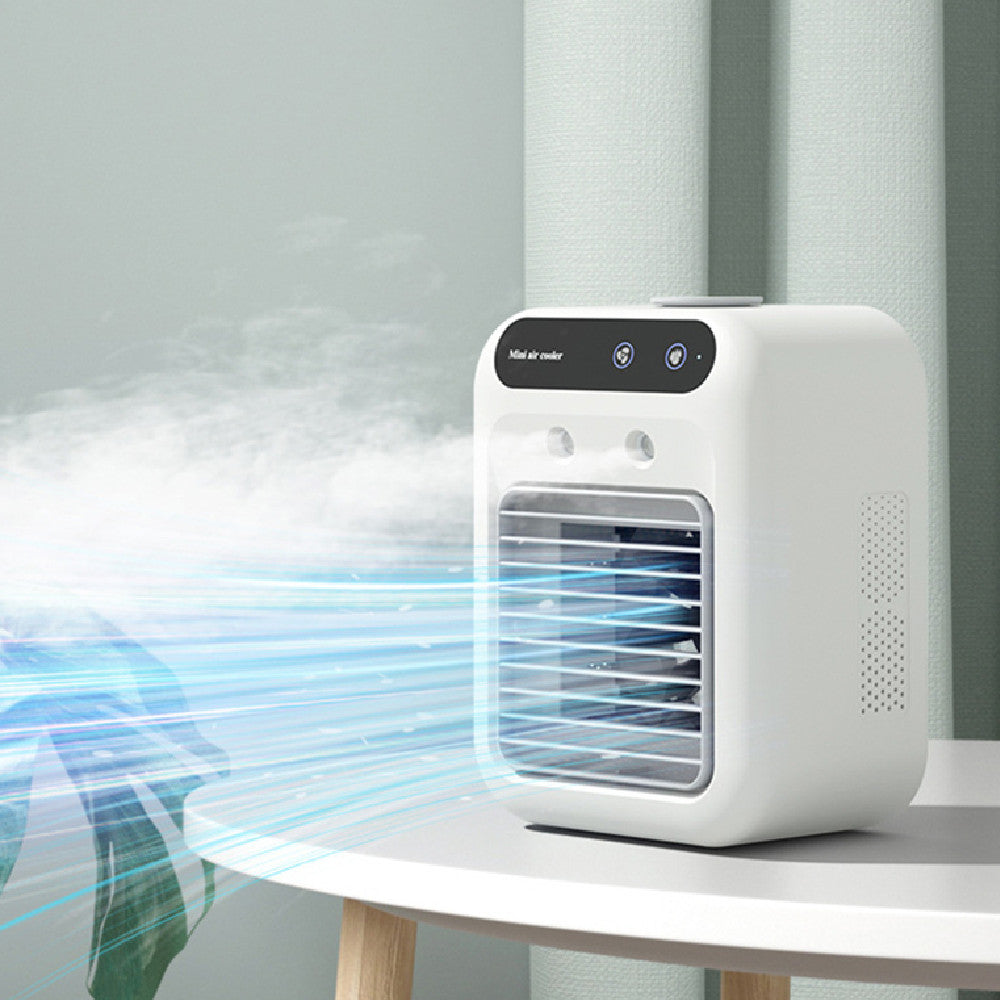 Portable ivory white air conditioner air cooler with USB power and touchscreen control for room and office cooling