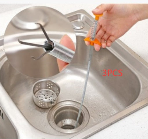 60CM sewer dredger spring pipe tool for household drain clog remover with handle for kitchen sink cleaning