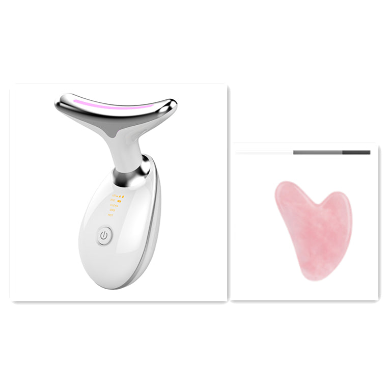 EMS thermal neck lifting massager with electric microcurrent for wrinkle removal and skin tightening