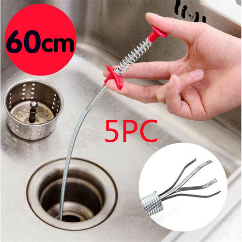 60CM sewer dredger spring pipe tool with handle for kitchen sink clog removal
