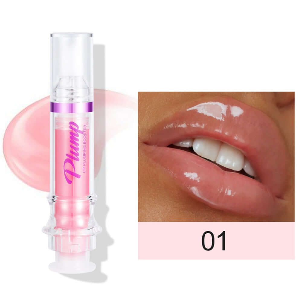 High-shine Mirror Lip Gloss tube with rich, vibrant lip color in a sleek portable design