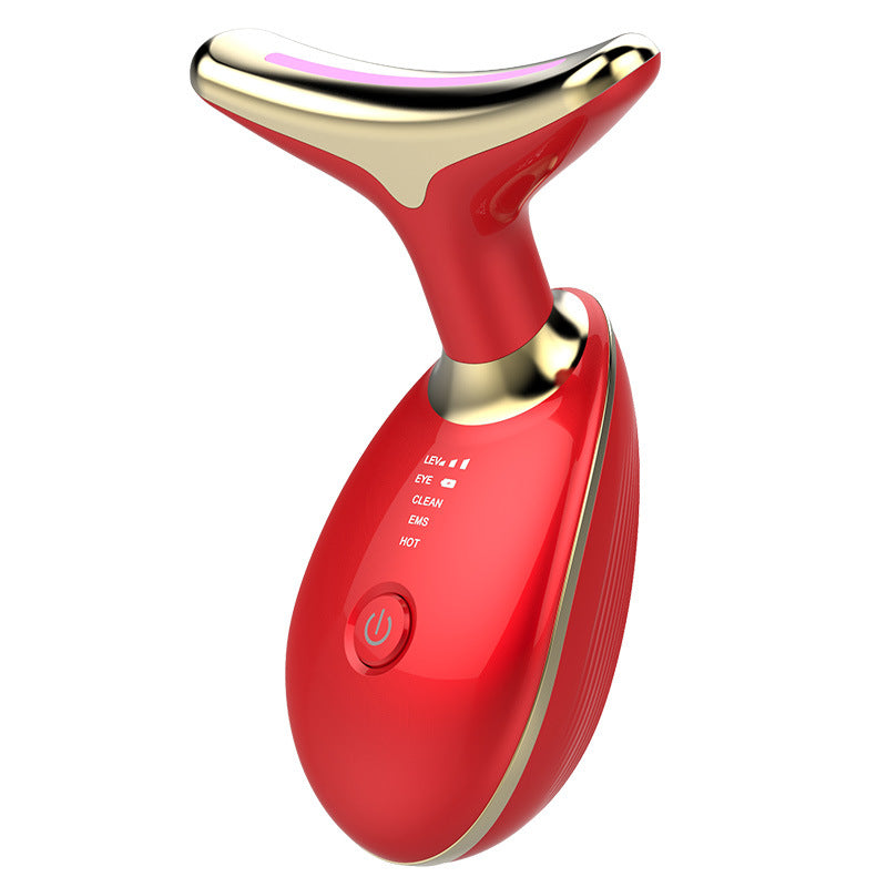 EMS thermal neck lifting and tightening massager with electric microcurrent and LED light therapy for wrinkle removal