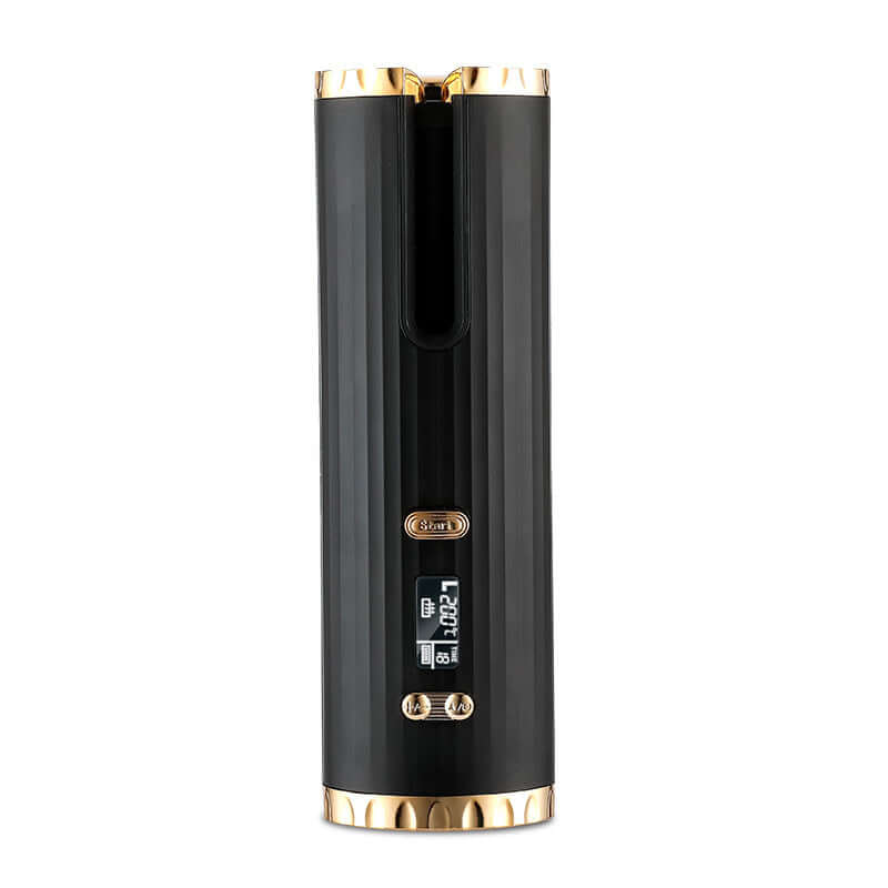Rechargeable Automatic Hair Curler with cordless LCD ceramic curling iron and multi-directional auto-curl technology