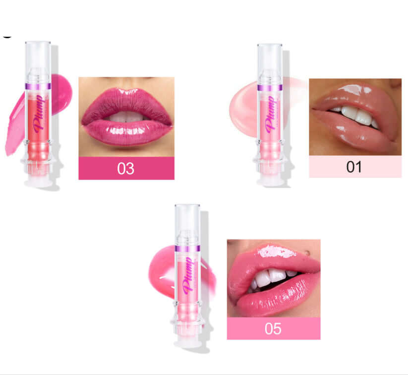 High-shine Mirror Lip Gloss tube showing rich, pigmented lip color with a glossy finish