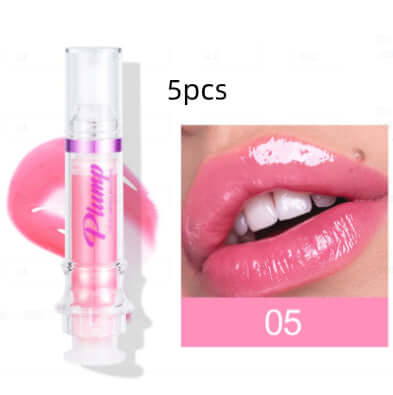 Close-up of lips wearing high-shine Mirror Lip Gloss in vibrant rich lip color