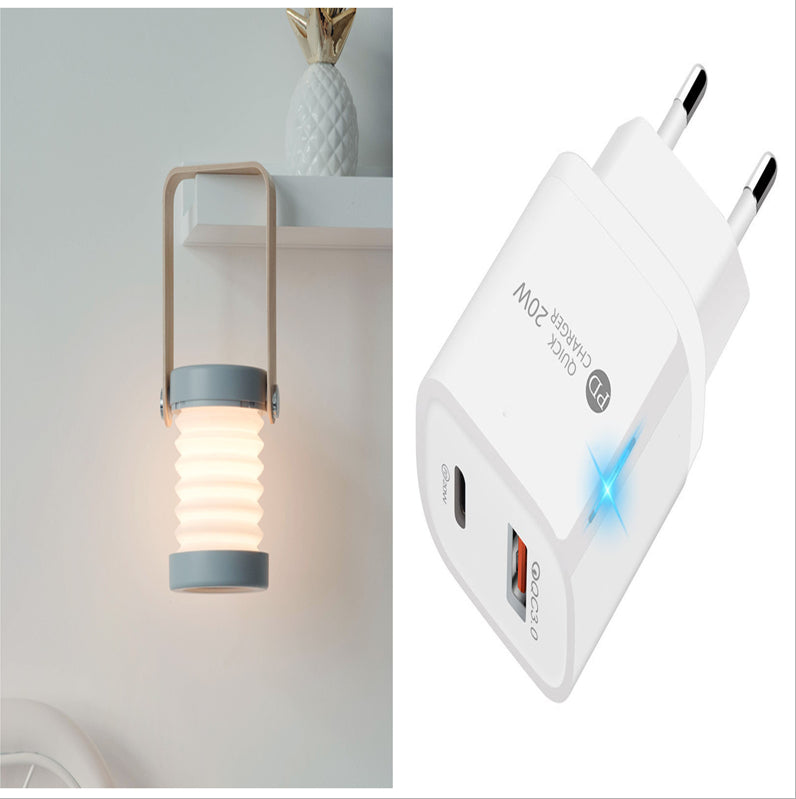 Foldable touch dimmable LED night light portable lantern lamp with USB charging for home decor