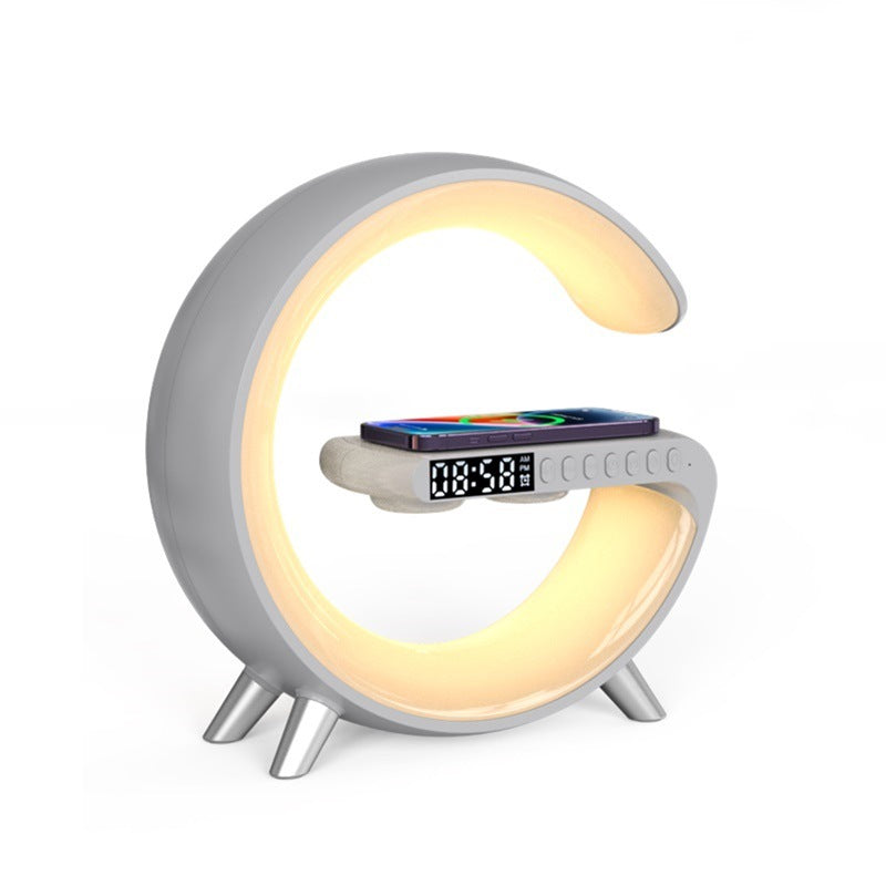 Intelligent G shaped LED lamp with Bluetooth speaker and wireless charging for bedroom decor