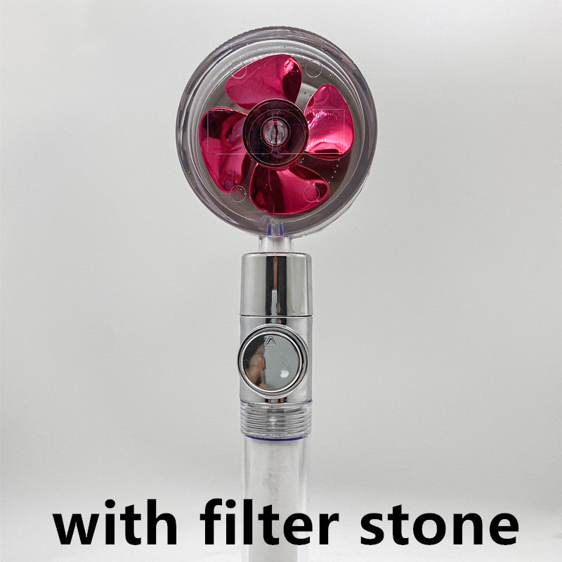Water saving shower head with 360-degree rotation and high pressure spray nozzle