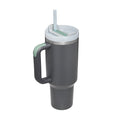 40 oz stainless steel insulated tumbler with handle and straw, spill-proof vacuum coffee cup with lid for travel and gym use