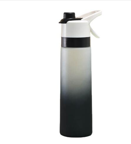 White spray water bottle for girls with handle strap and leakproof lid for outdoor sports and fitness