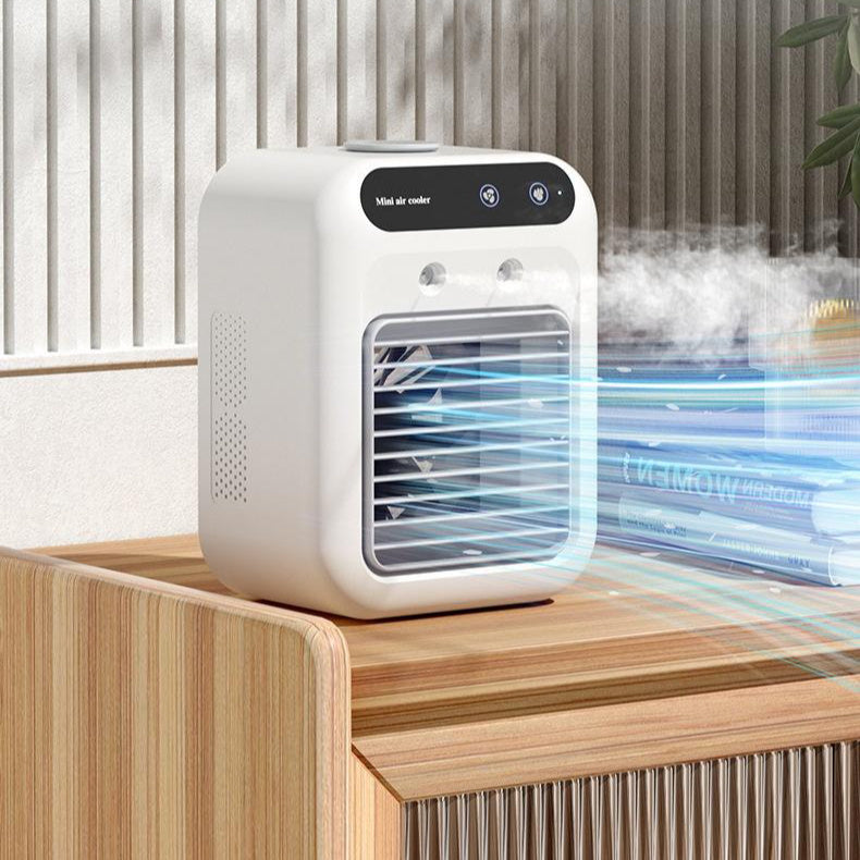 Portable ivory white air conditioner air cooler with touchscreen and USB power for room and office cooling