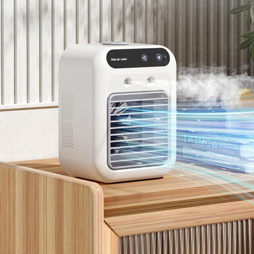 Portable ivory white air conditioner air cooler with touchscreen and USB power for room and office cooling