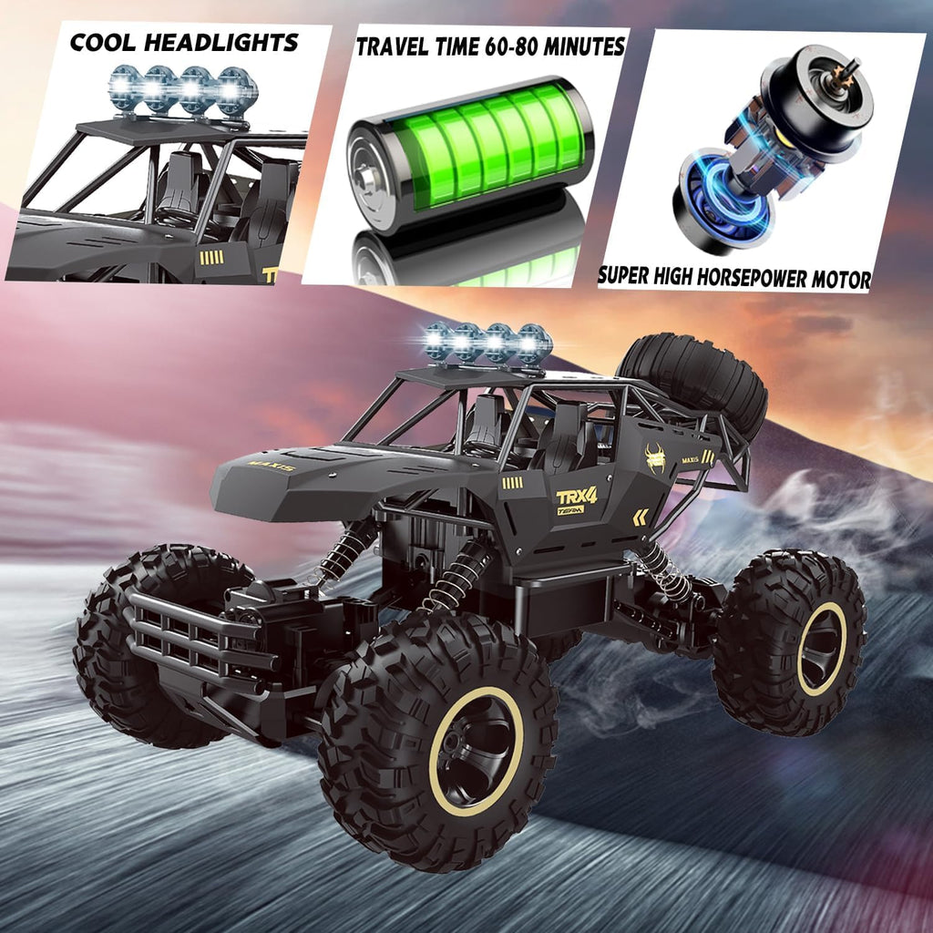 TEMU Can't Sale. UK Rc Car Rock Crawler Rechargeable Off Road Truck 4WD , Metal Shell LED Headlights Remote Control Off Road Car Truck,Logistics Is Randomly Sent By Amazon Logistics,Royal Mail,