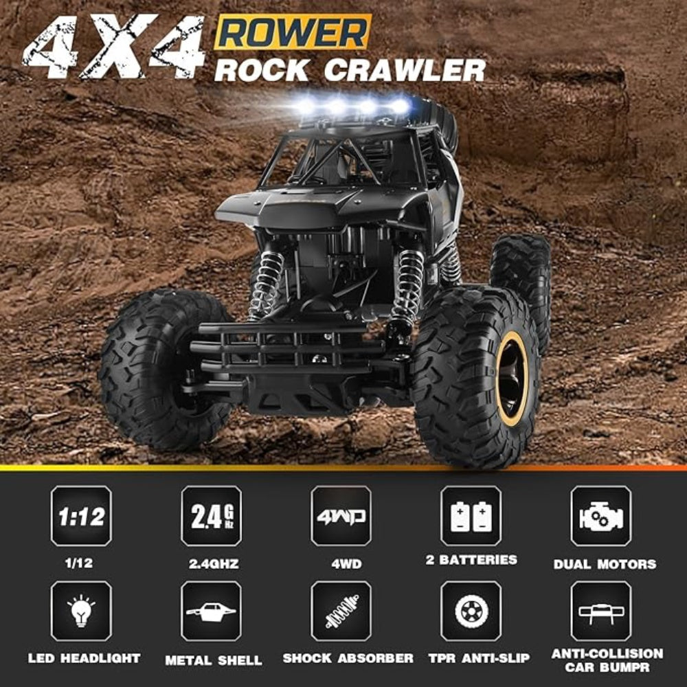 TEMU Can't Sale. UK Rc Car Rock Crawler Rechargeable Off Road Truck 4WD , Metal Shell LED Headlights Remote Control Off Road Car Truck,Logistics Is Randomly Sent By Amazon Logistics,Royal Mail,