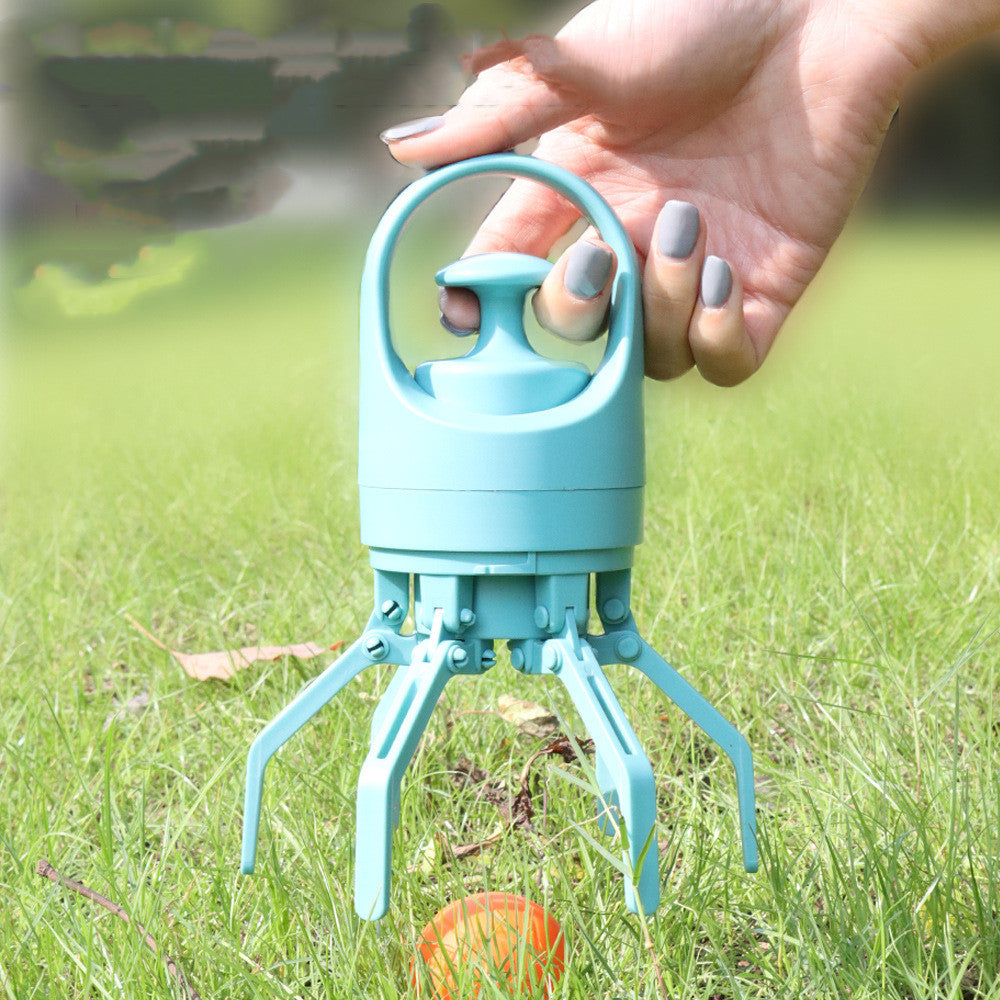 Portable lightweight dog pooper scooper with built-in poop bag dispenser and eight-claw shovel for easy pet waste pickup