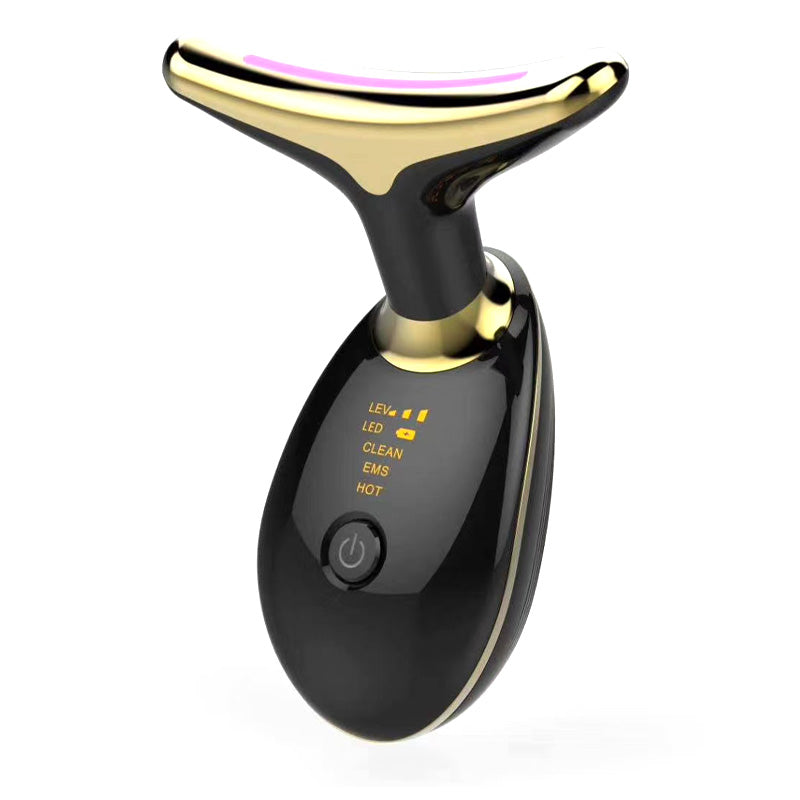 EMS thermal neck lifting and tighten massager with electric microcurrent and LED light therapy for wrinkle removal