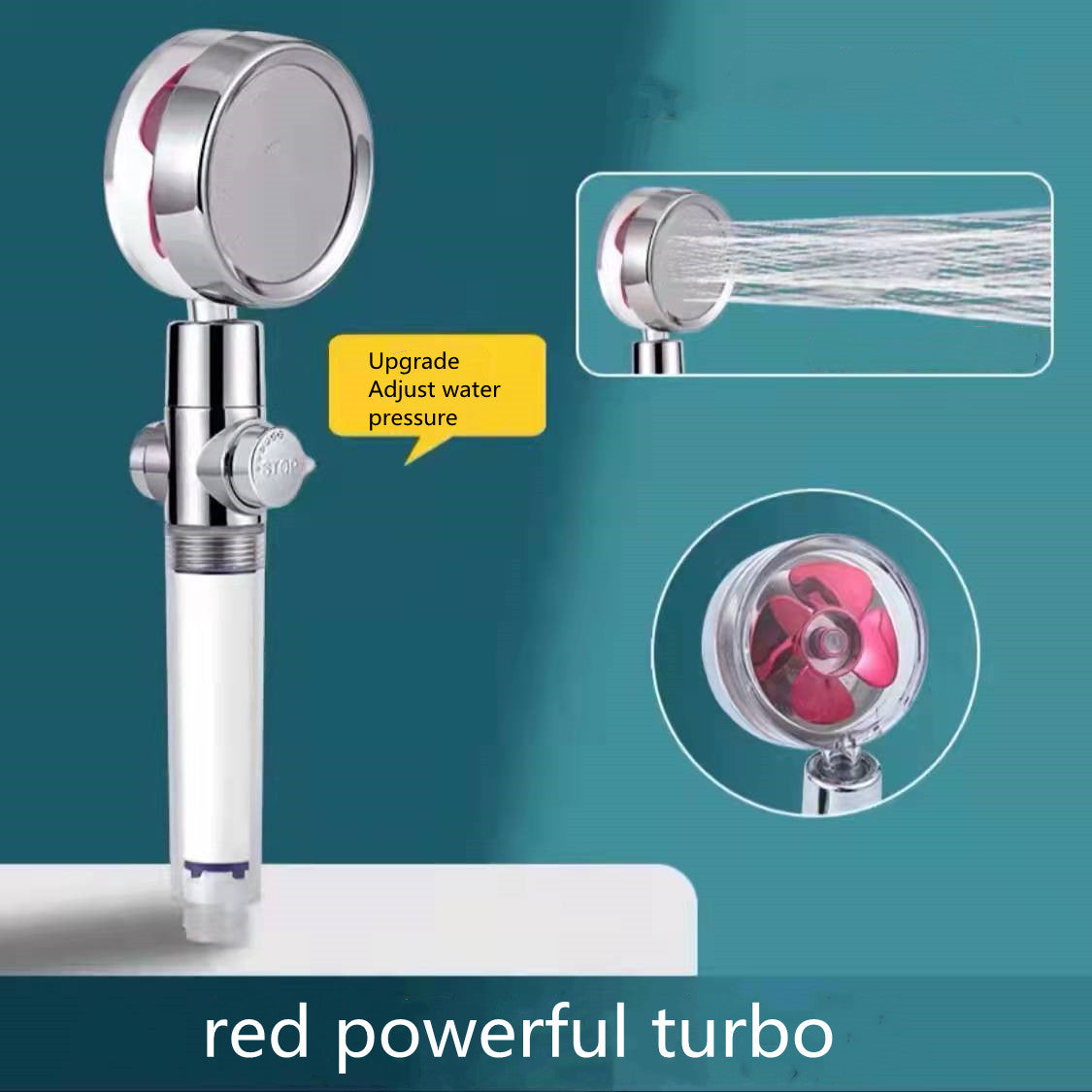 Water saving shower head with 360-degree rotation and high-pressure spray nozzle