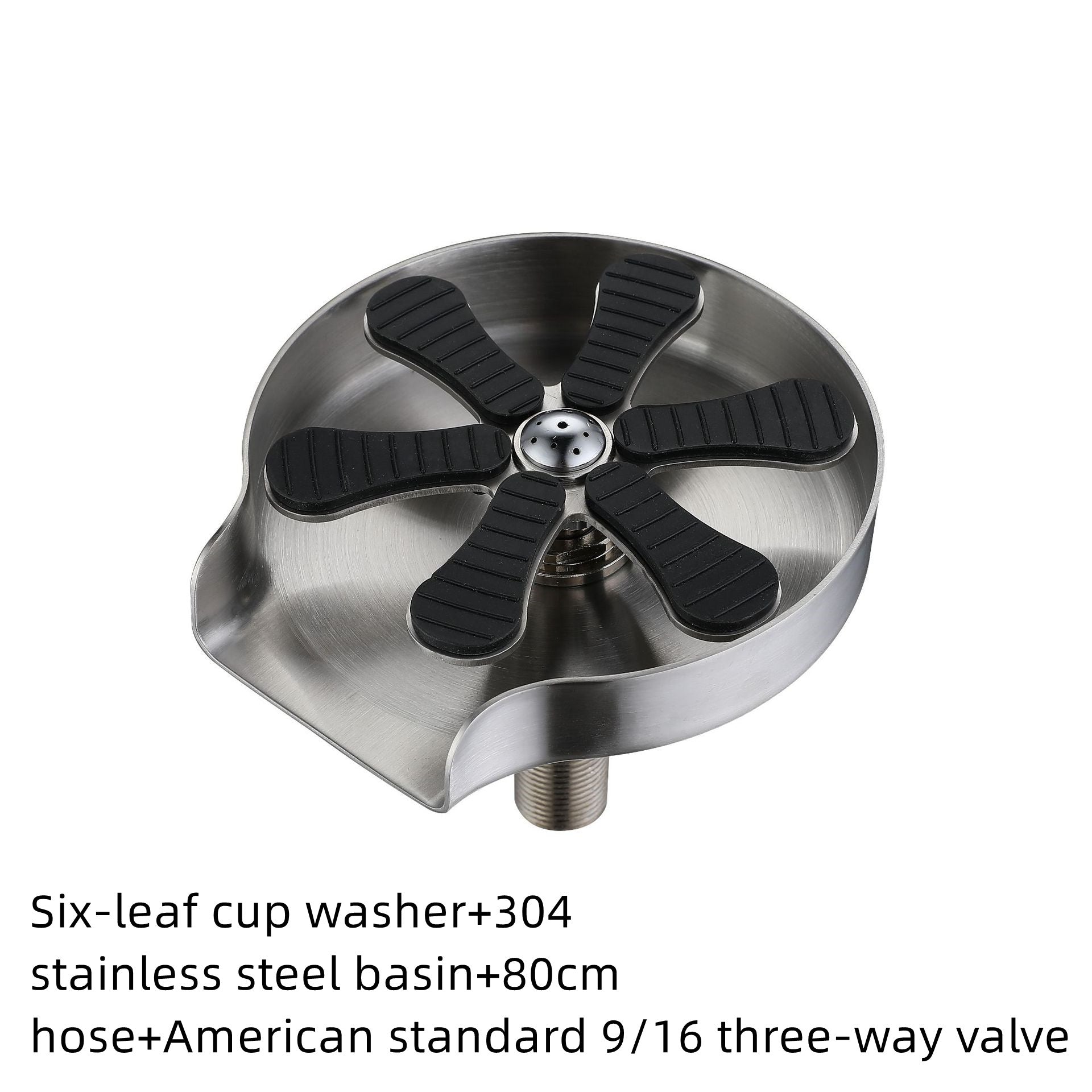Stainless steel cup washer with sink for home bar counter, American style, electroplated surface, single press faucet installation